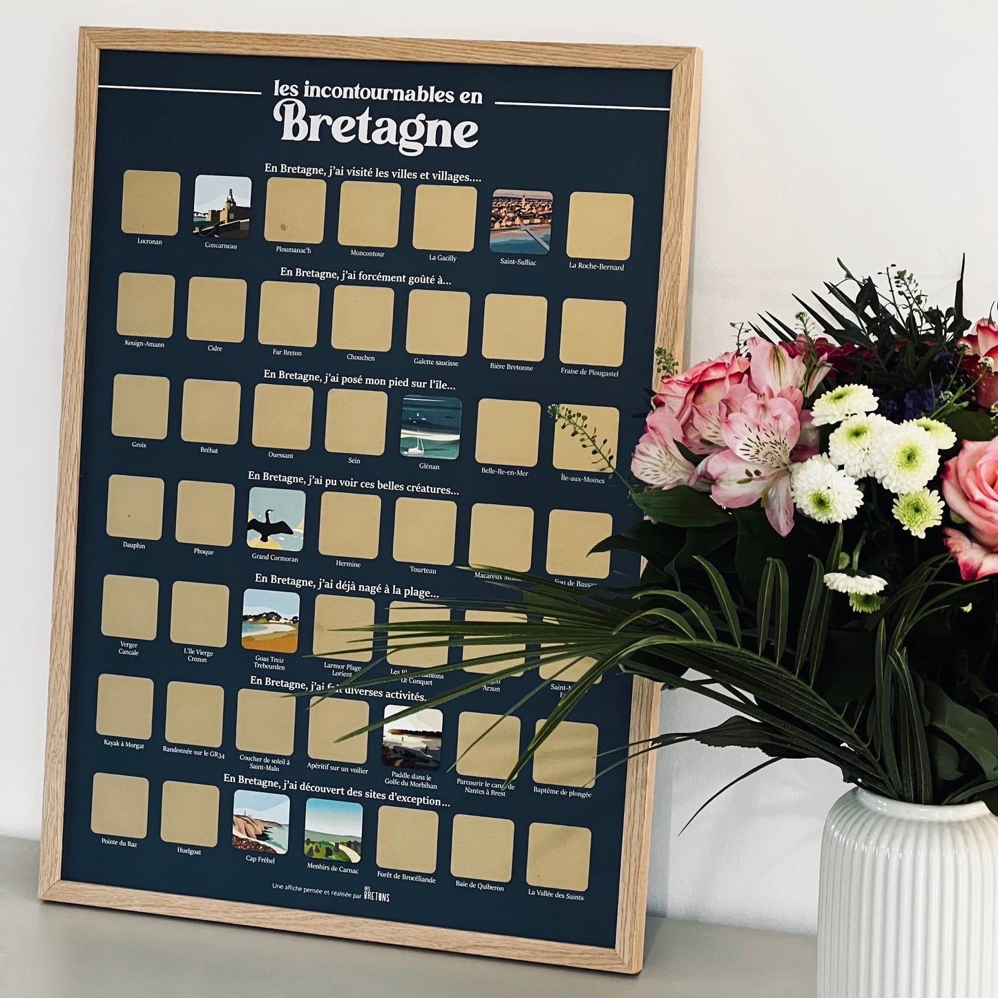Affiche à gratter - Les incontournables en Bretagne (format A2)