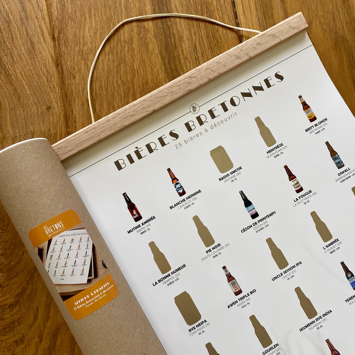 poster gratter bretagne bière